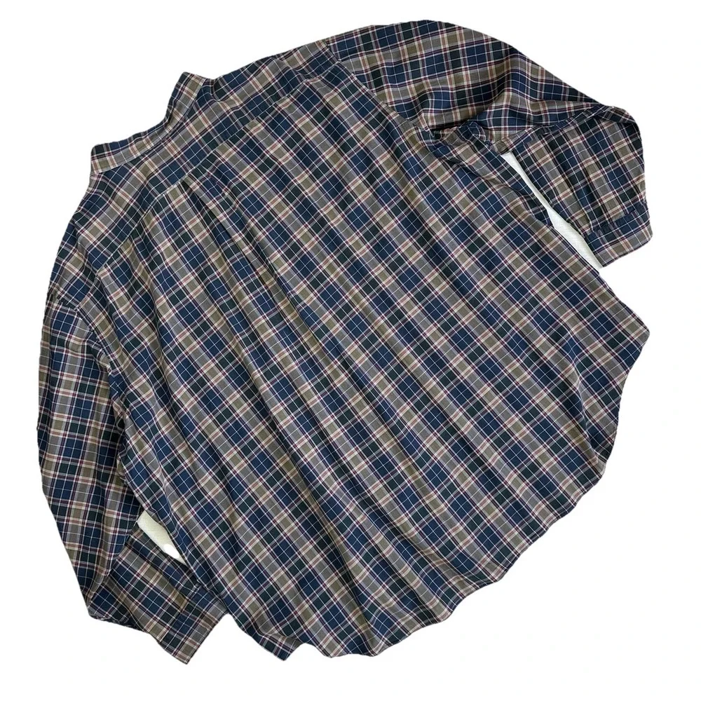 Polo Ralph Lauren Button Shirt Bleeding Indian Madras Men 4XB Big Long Sleeve
